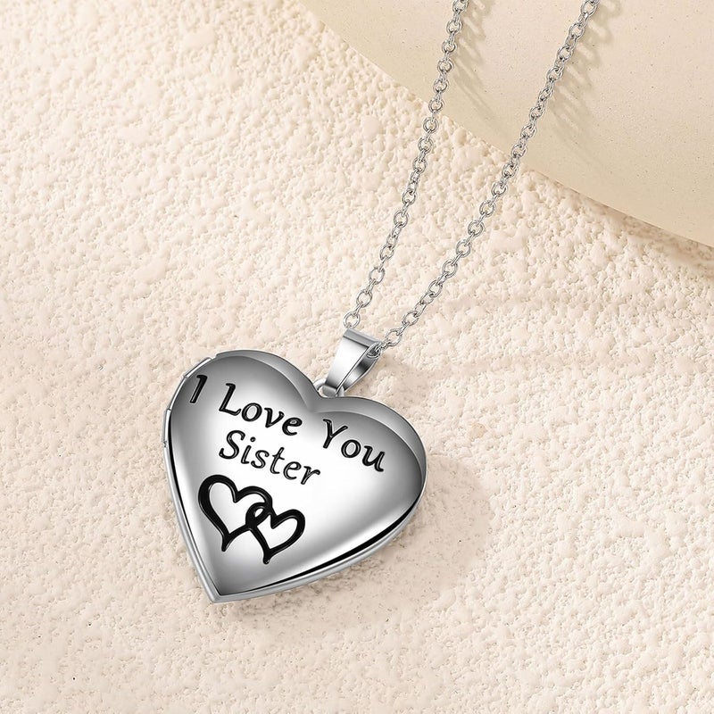 PHOCKSIN Locket Necklace for Women Black/Gold/Silver Locket Necklace Oval/Round/Heart Photo Necklace New Years Gifts for Girls - Image 2